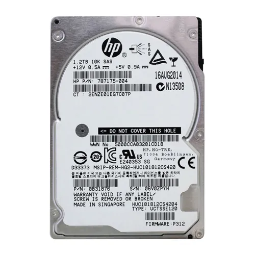 HP 787175-004 | 1.2TB 10000RPM SAS 12Gb/s 128MB Cache (512e) Hot-Swappable Dual Port 2.5-inch Hard Drive for 3PAR 8000 Storage Systems Refurbished - Hewlett-Packard (ou HP en abrégé) refurbished available on Gotodirect