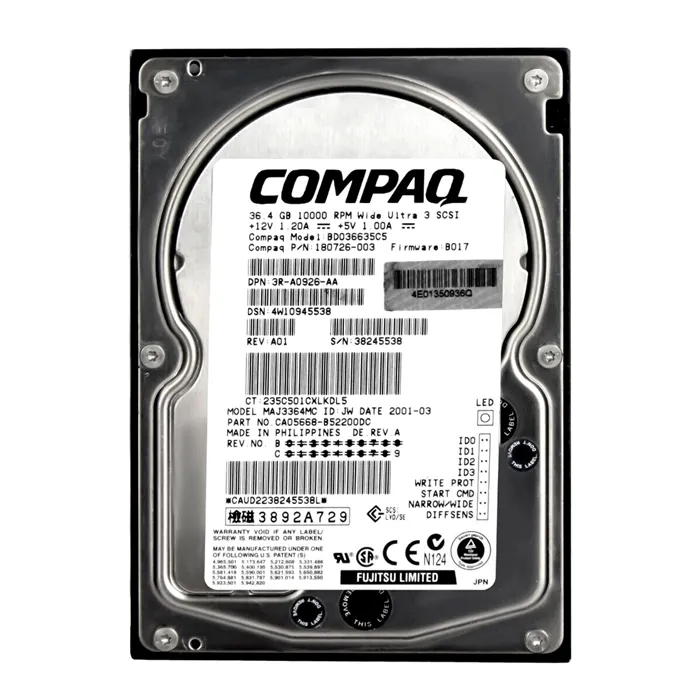 HP 3R-A0926-AA | 36.4GB 10000RPM Wide Ultra3 SCSI Hot-Pluggable LVD 80-Pin 3.5-inch Hard Drive Refurbished - Hewlett-Packard (ou HP en abrégé) refurbished available on Gotodirect