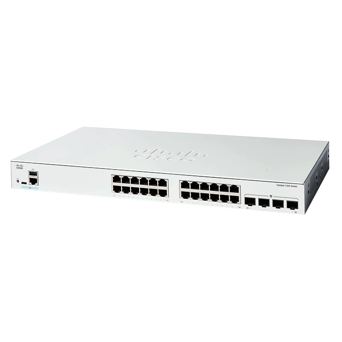 Cisco C1200-24T-4G-RF | Catalyst 1200-24T-4G 24x Gigabit Ethernet with 4x Gigabit Ethernet SFP Ports Smart Rack-mountable Ethernet Switch Refurbished - Cisco Systems Inc. refurbished available on Gotodirect
