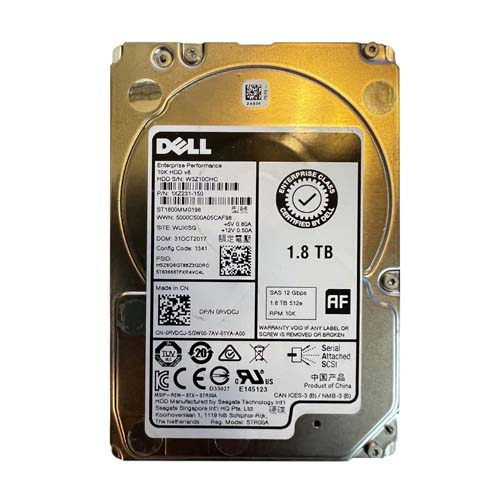 Dell 0RVDCJ | 1.8TB 2.5-inch 12GB/s SAS 10000RPM 128MB Cache (512e) Hot-Pluggable Server Hard Drive for PowerEdge G14 - G16 Servers and Storage Arrays Refurbished - Dell refurbished available on Gotodirect