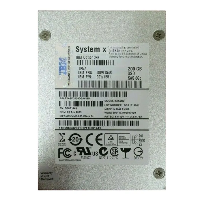 Buy IBM 00W1548 | 200GB SAS 6Gb/s 2.5-Inch Solid State Drive Refurbished - $267.40 IBM 00W1548 | 200GB SAS 6Gb/s 2.5-Inch Solid State Drive Refurbished - refurbished available on Gotodirect