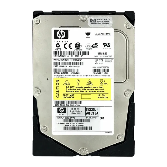 HP A6191-60001 | 18.2GB 15000RPM Fibre Channel 2Gb/s Hot Swappable 3.5-Inch Hard Drive Refurbished - Hewlett-Packard (ou HP en abrégé) refurbished available on Gotodirect