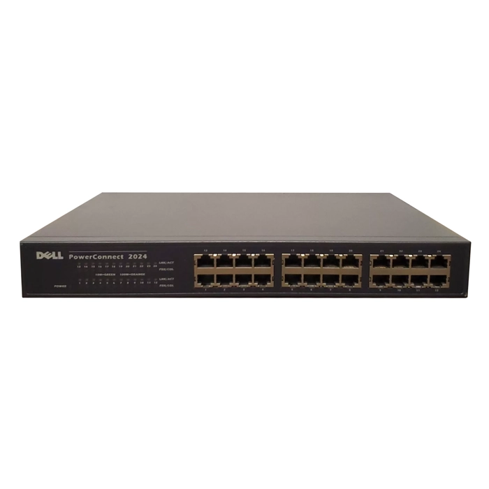 Dell 7H969 | PowerConnect 2024 24-Ports 10/100Base-T Fast Ethernet Rack-Mountable Unmanaged Switch Refurbished - Dell refurbished available on Gotodirect