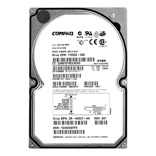 Compaq BB01813467 | 18.2GB 7200RPM Wide Ultra2 SCSI Hot Pluggable 3.5-Inch Hard Drive Refurbished -  refurbished available on Gotodirect