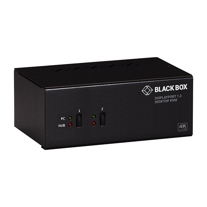 Black Box KV6222DP | KVM Switch 2-Port Dual-Monitor DP 4K 60HZ USB 3.0 Hub Audio Refurbished -  refurbished available on Gotodirect