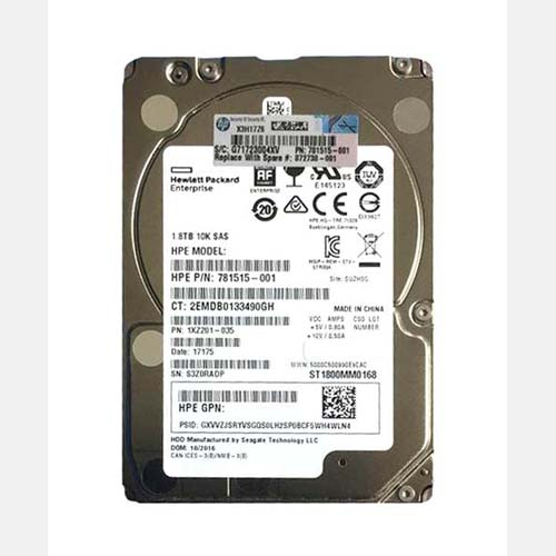HP 872738-001 | 1.8TB 10000RPM SAS 12Gb/s Hot Pluggable 512e SFF 2.5-Inch Enterprise Hard Drive for ProLiant BL465c Gen9 Refurbished - Hewlett-Packard (ou HP en abrégé) refurbished available on Gotodirect