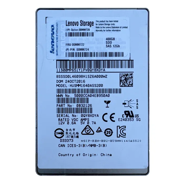 Lenovo 00MM724 | 400GB SAS Hot Swappable 2.5-Inch Solid State Drive Refurbished - Lenovo refurbished available on Gotodirect
