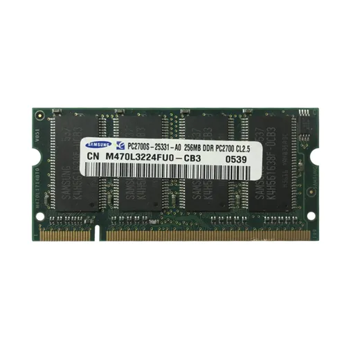 Samsung M470L3224FUO-CB3 | 256MB DDR-333MHz PC2700 Non-ECC Unbuffered SODIMM CL2.5 2Rx16 2.5V 200-Pin Memory Module Refurbished - Samsung refurbished available on Gotodirect