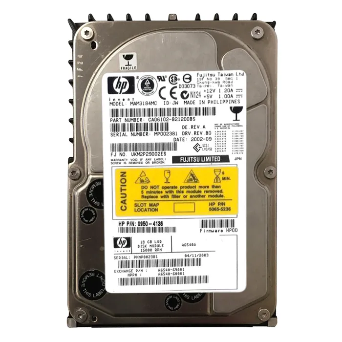 HP A6540-60001 | 18.2GB 15000RPM Ultra320 SCSI Hot Pluggable LVD 80-Pin 3.5-Inch Hard Drive Refurbished - Hewlett-Packard (ou HP en abrégé) refurbished available on Gotodirect