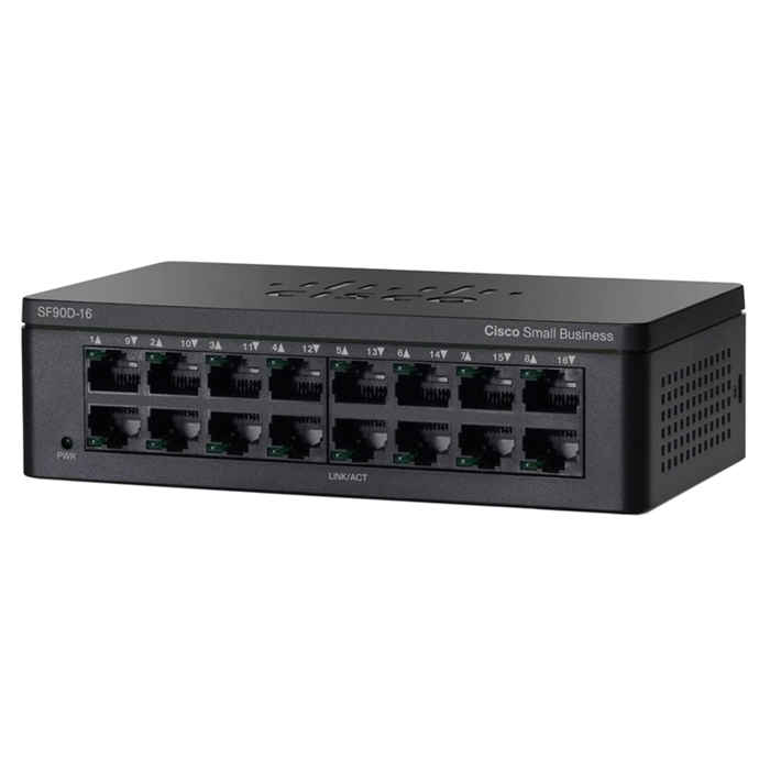Cisco SF90D-16 | 90 Series 16 x Ports 10/100Base-T Unmanaged Fast Ethernet Network Switch Refurbished - Cisco Systems Inc. refurbished available on Gotodirect