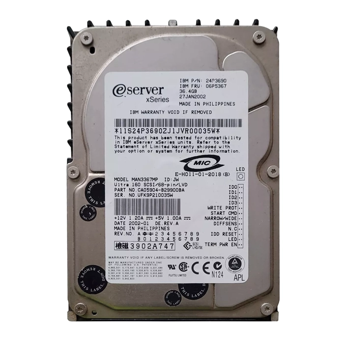 IBM 24P3690 | 36.4GB 10000RPM Ultra160 SCSI 68-Pin 3.5-Inch Hard Drive Refurbished -  refurbished available on Gotodirect