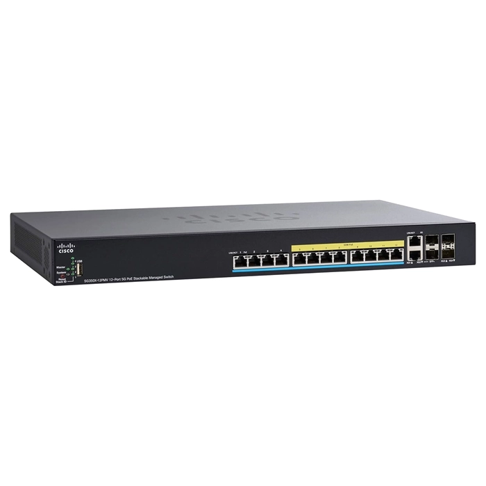 Cisco SG350X-12PMV-K9 | 350X Series 12-Ports 5G RJ-45 PoE+ 4-Ports 10GBase-X SFP+ (2-Port Combo) Layer 3 Managed Stackable Rack-mountable 1U Gigabit Ethernet Switch Refurbished - Cisco Systems Inc. refurbished available on Gotodirect