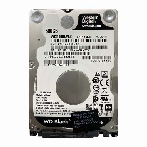 HP 792086-003 | 500GB 7200RPM SATA 6Gb/s 32MB Cache 2.5-Inch Hard Drive Refurbished - Hewlett-Packard (ou HP en abrégé) refurbished available on Gotodirect
