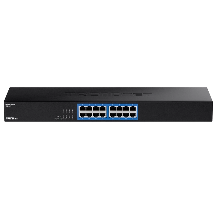TRENDnet TEG-S17 | 16-Ports 10/100/1000Base-T RJ-45 GbE 1U Rack-mountable Gigabit Ethernet Network Switch Refurbished -  refurbished available on Gotodirect