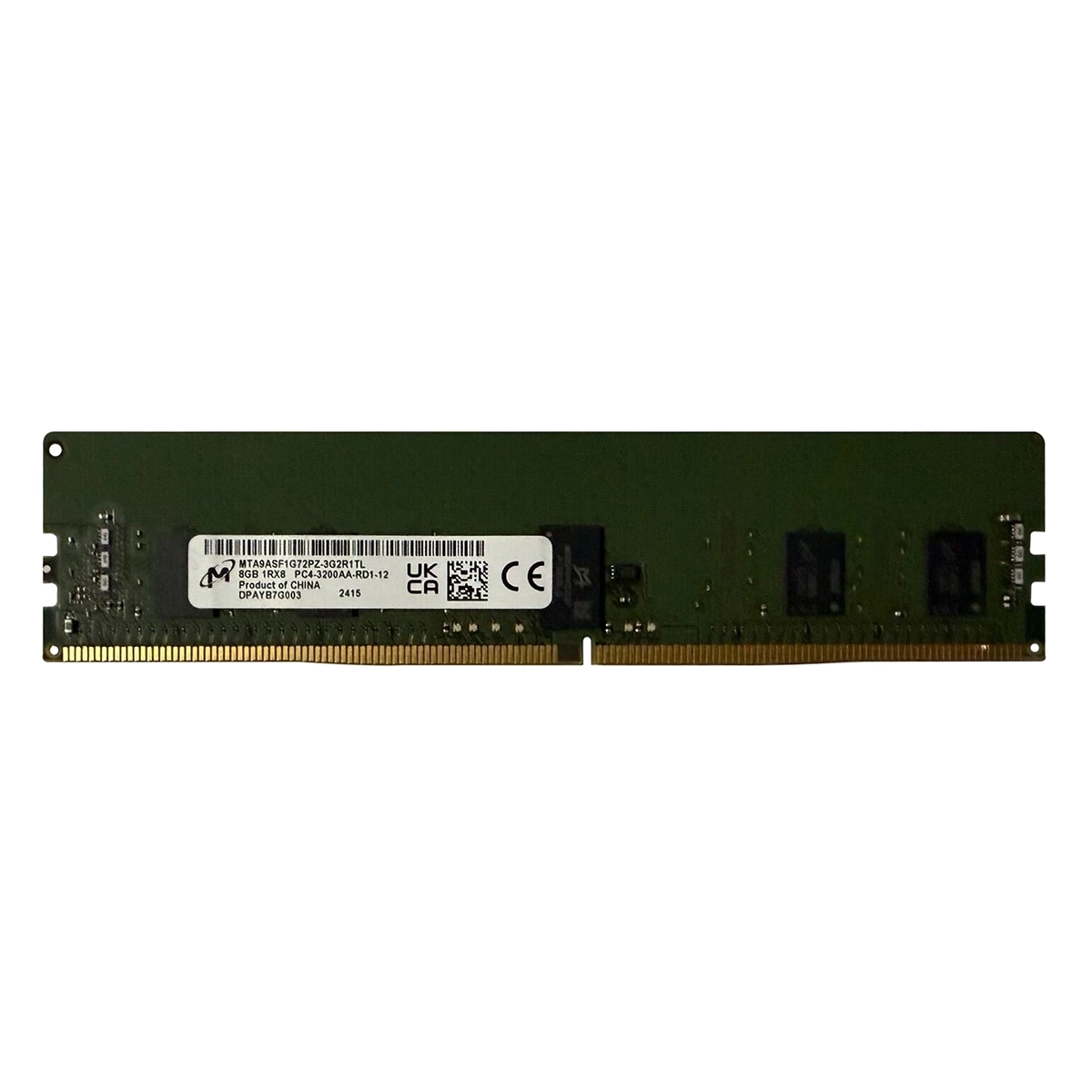Micron MTA9ASF1G72PZ-3G2R1TL | 8GB DDR4-3200MHz PC4-25600 ECC Registered RDIMM CL22 1Rx8 1.2V 288-Pin Memory Module Refurbished -  refurbished available on Gotodirect