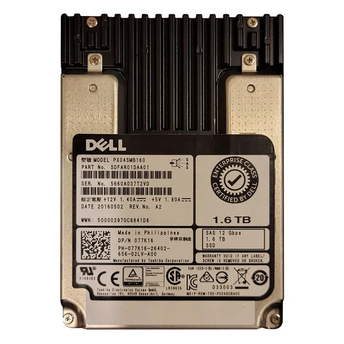 Dell 77K16 | 1.6TB Multi-Level Cell SAS 12Gb/s Hot-Pluggable 2.5-Inch Solid State Drive for PowerEdge Servers Refurbished - Dell refurbished available on Gotodirect