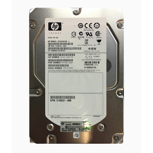 HP 516832-006 | 600GB 15000RPM SAS 6Gb/s Hot-Pluggable Dual Port 3.5-inch Hard Drive Refurbished - Hewlett-Packard (ou HP en abrégé) refurbished available on Gotodirect
