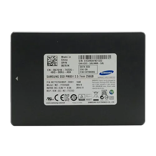 Samsung MZ7TE256HMHP-000D1 | PM851 Series 256GB Triple-Level-Cell SATA 6Gb/s 7mm 2.5-Inch Solid State Drive Refurbished - Samsung refurbished available on Gotodirect