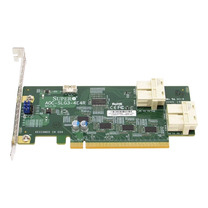 Supermicro AOC-SLG3-4E4R | 4-Ports 12.8Gb/s NVMe PCI Express 3.0 x16 Low Profile Internal Host Bus Adapter Refurbished -  refurbished available on Gotodirect