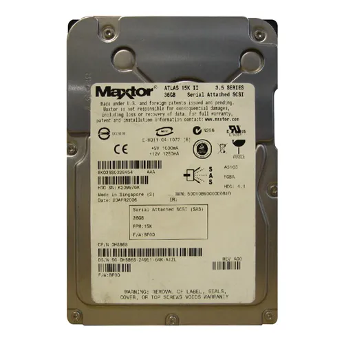 Dell H8868 | 36GB 15000RPM SAS 3Gb/s Hot-Swappable 16MB Cache 3.5-Inch Hard Drive Refurbished - Dell refurbished available on Gotodirect