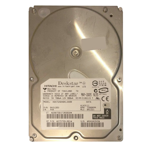 Buy HP 375799-001 | 400GB 7200RPM SATA 1.5Gb/s 3.5-Inch Hard Drive Refurbished - $561.47 HP 375799-001 | 400GB 7200RPM SATA 1.5Gb/s 3.5-Inch Hard Drive Refurbished - Hewlett-Packard (ou HP en abrégé) refurbished available on Gotodirect