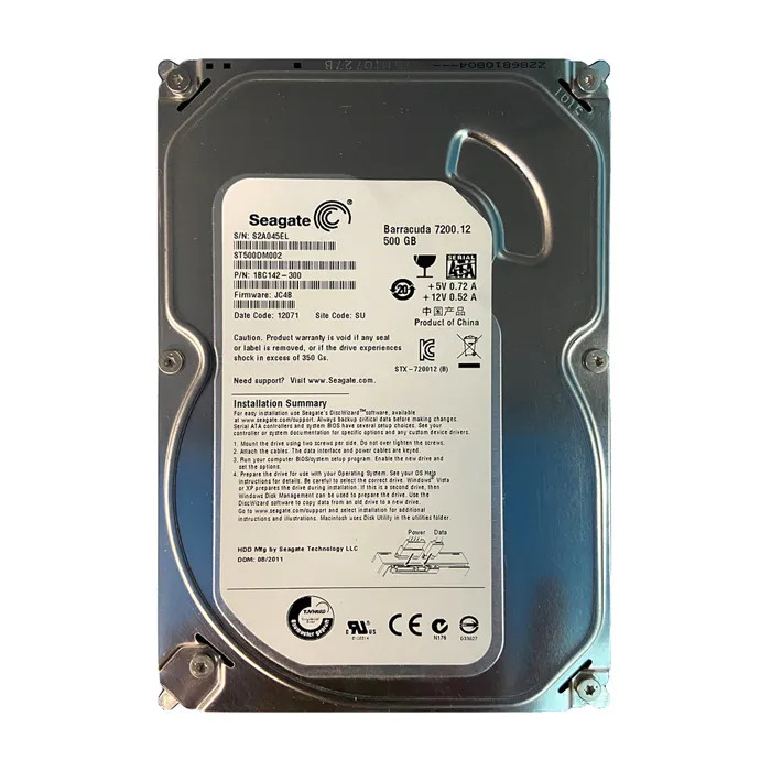 Seagate 1BC142-300 | BarraCuda 7200.12 Series 500GB 7200RPM SATA 6Gb/s 16MB Cache (512e) (RoHS) 3.5-Inch Hard Drive Refurbished - Seagate refurbished available on Gotodirect