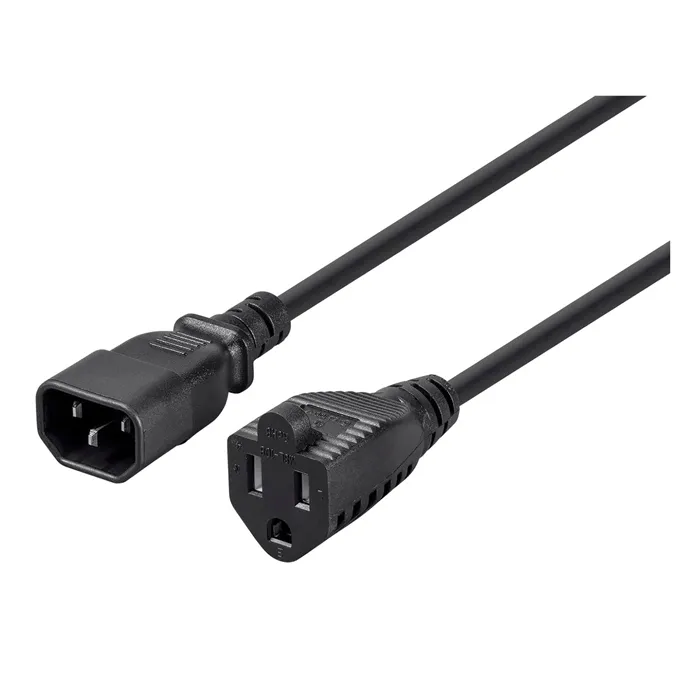Monoprice 1302 | Desktop Computer Power Cord IEC 60320 C14 to NEMA 5-15R 18AWG 10A/1250W SVT 125V Black 1ft Refurbished -  refurbished available on Gotodirect