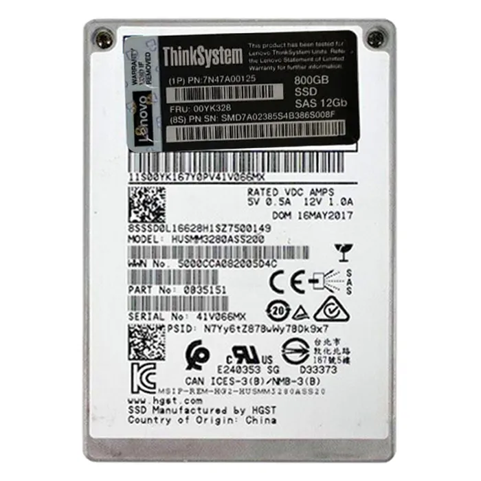 Lenovo 7N47A00125 | Enterprise Performance 800GB Multi-Level Cell SAS 12Gb/s Hot Swappable 2.5-Inch Solid State Drive for ThinkSystem Refurbished - Lenovo refurbished available on Gotodirect