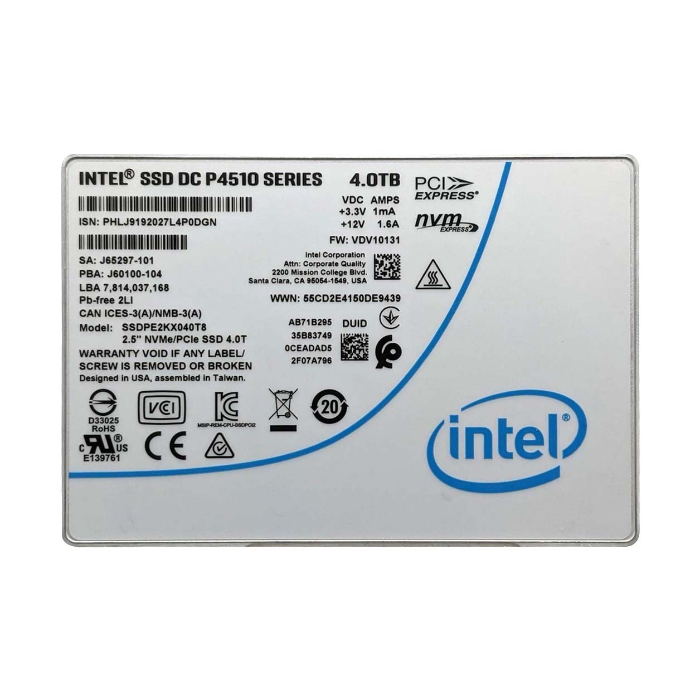 Buy Intel SSDPE2KX040T8 | DC P4510 4TB Triple-Level Cell PCI Express 3.1 x4 NVMe U.2 2.5-Inch Solid State Drive Refurbished - $887.03 Intel SSDPE2KX040T8 | DC P4510 4TB Triple-Level Cell PCI Express 3.1 x4 NVMe U.2 2.5-Inch Solid State Drive Refurbished - Intel refurbished available on Gotodirect