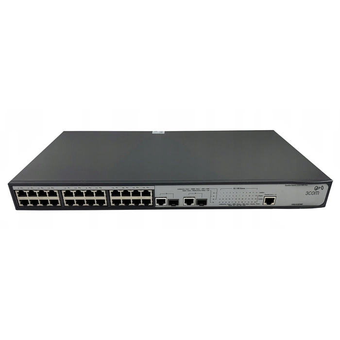 3Com 3CBLSF26PWR-UK | Baseline 2226 Plus 24 x RJ-45 Ports 10/100Base-TX + 2 x Shared SFP Ports Layer 2 Managed Rack-mountable Fast Ethernet Network Switch Refurbished -  refurbished available on Gotodirect