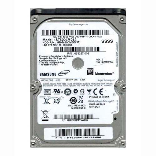 HP 665257-002 | 500GB 5400RPM SATA 3Gb/s 8MB Cache 2.5-inch Hard Drive Refurbished - Hewlett-Packard (ou HP en abrégé) refurbished available on Gotodirect
