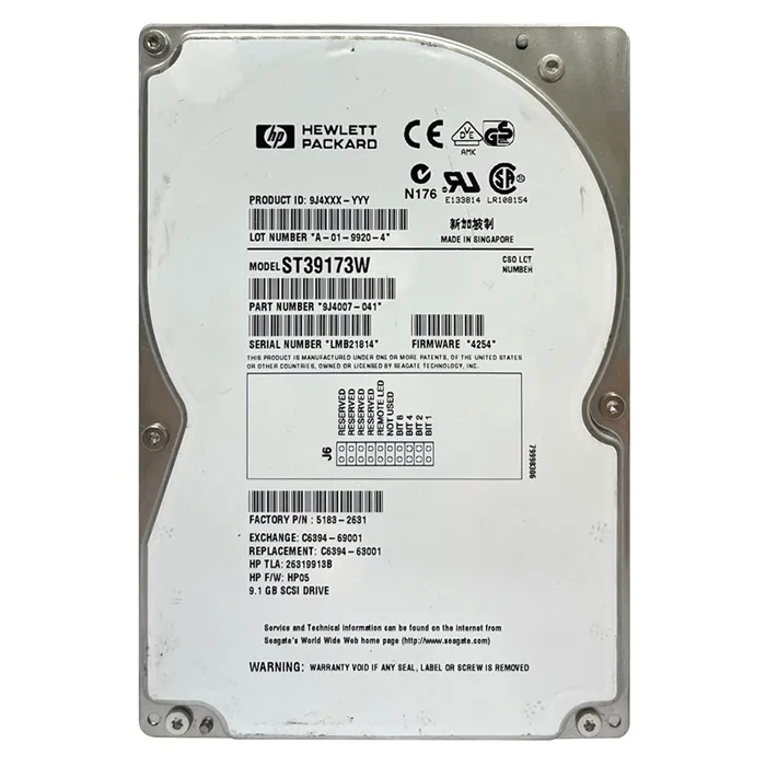 Buy HP C6394-63001 | 9.1GB 10000RPM Ultra Wide SCSI 68-Pin 3.5-Inch Hard Drive Refurbished - $413.23 HP C6394-63001 | 9.1GB 10000RPM Ultra Wide SCSI 68-Pin 3.5-Inch Hard Drive Refurbished - Hewlett-Packard (ou HP en abrégé) refurbished available on Gotodirect