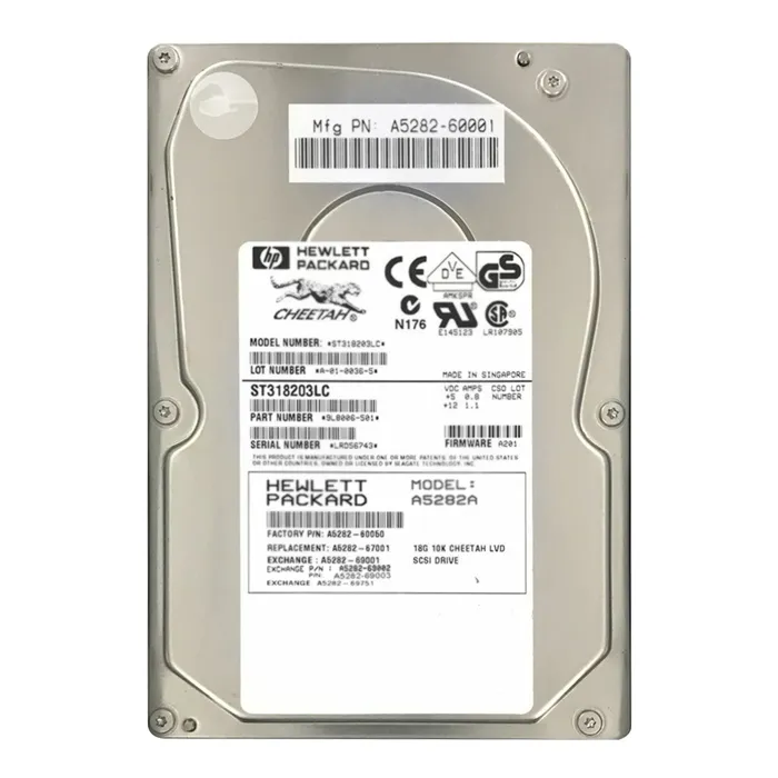 HP A5282-69003 | 18.2GB 10000RPM Wide Ultra2 SCSI Hot Swappable LVD 80-Pin 3.5-Inch Hard Drive Refurbished - Hewlett-Packard (ou HP en abrégé) refurbished available on Gotodirect