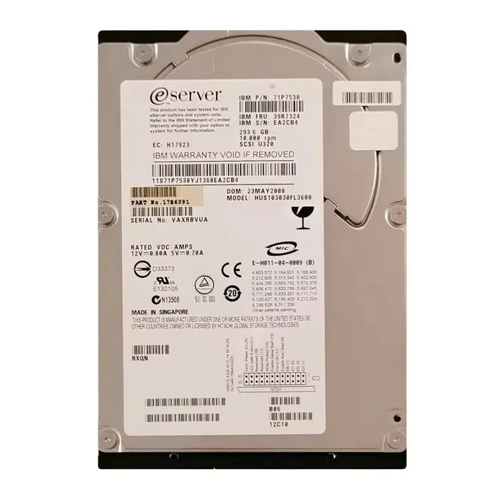 IBM 71P7538 | 300GB 10000RPM Ultra-320 SCSI 68-Pin 8MB Cache 3.5-inch Hard Drive Refurbished -  refurbished available on Gotodirect