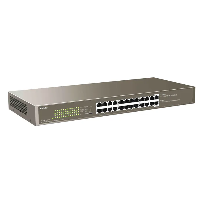 Tenda TEG1124P-24-250W | 1000M&PoE 24-Port Gigabit Ethernet Switch with 24-Port PoE Refurbished - Tenda refurbished available on Gotodirect