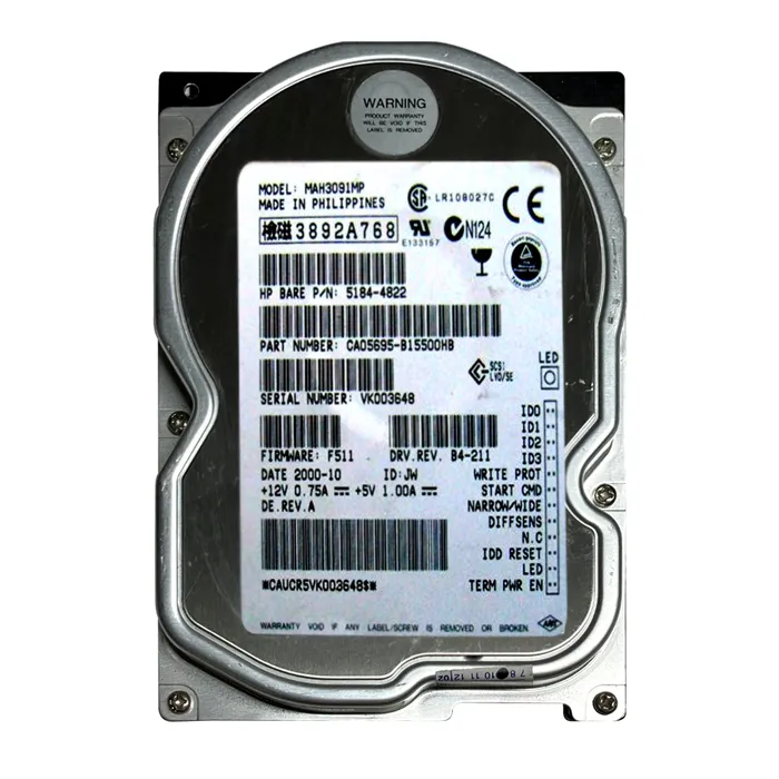HP 5184-4822 | 9.1GB 7200RPM Ultra-160 SCSI 68-Pin 3.5-Inch (LVD) Hard Drive Refurbished - Hewlett-Packard (ou HP en abrégé) refurbished available on Gotodirect