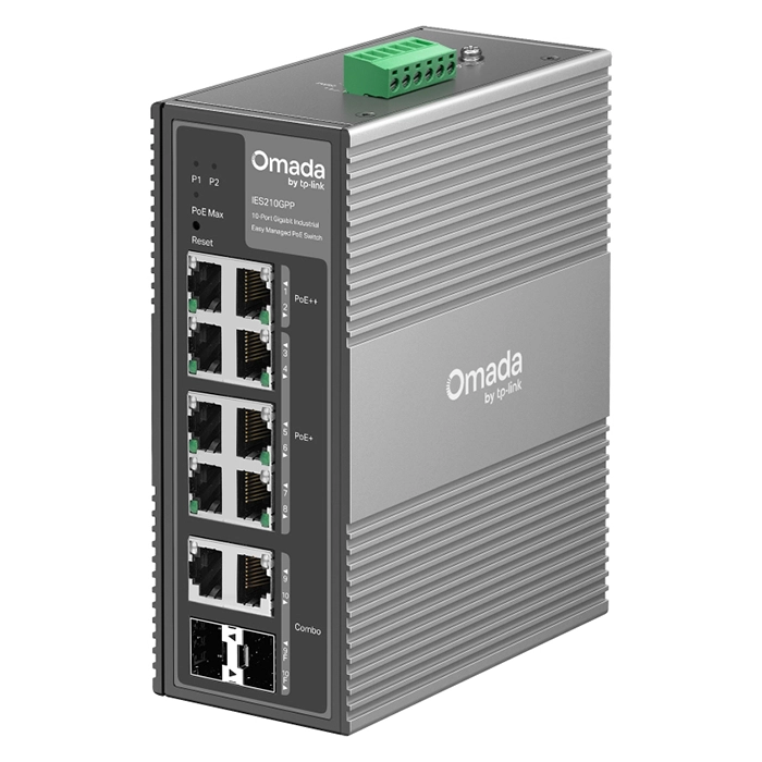TP-LINK IES210GPP | Omada 10-Port Gigabit Industrial Easy Managed Switch with 6-Port PoE+ and 2-Port PoE++ Refurbished - TP-Link refurbished available on Gotodirect