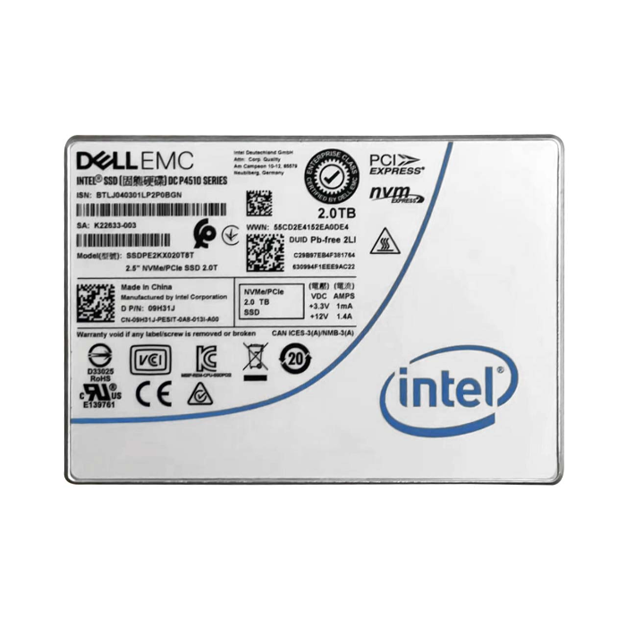 Dell 9H31J | 2TB P4510 DC PCI Express NVME U.2 2.5-Inch Solid State Drive Refurbished - Dell refurbished available on Gotodirect