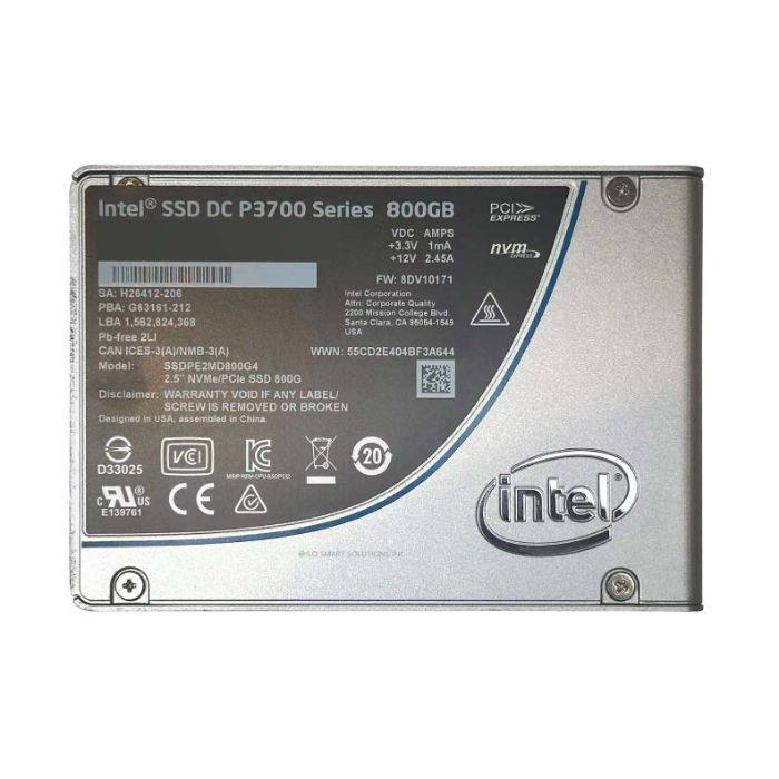 Intel SSDPE2MD800G4 | DC P3700 800GB Multi-Level Cell PCI Express 3.0 x4 U.2 2.5-Inch Solid State Drive Refurbished - Intel refurbished available on Gotodirect