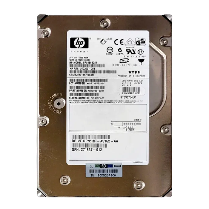 HP 360209-003 | 36.4GB 15000RPM Ultra320 SCSI Hot-Pluggable LVD 80-Pin 3.5-inch Hard Drive for ProLiant Server Refurbished - Hewlett-Packard (ou HP en abrégé) refurbished available on Gotodirect