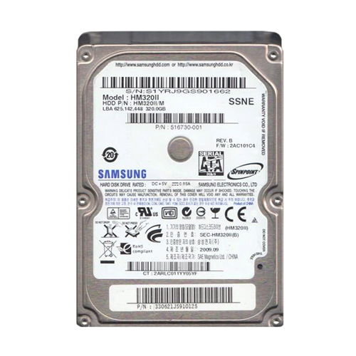 HP 516730-001 | 320GB 5400RPM SATA 3Gb/s 8MB Cache 2.5-inch Hard Drive Refurbished - Hewlett-Packard (ou HP en abrégé) refurbished available on Gotodirect