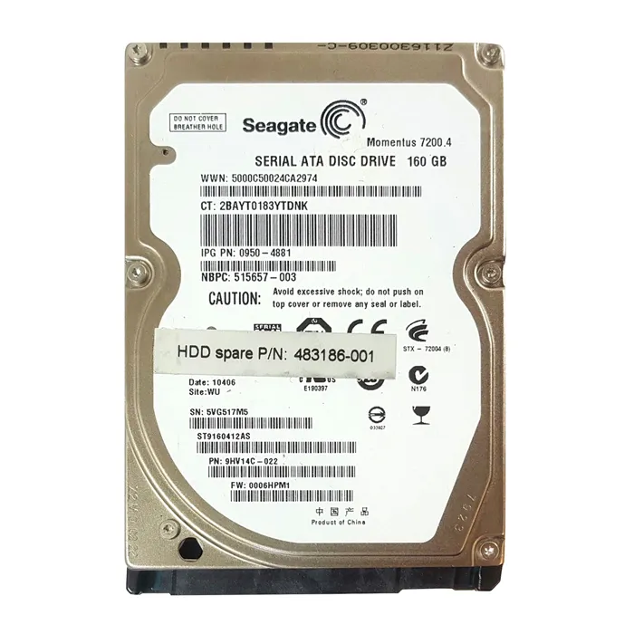 Seagate ST9160412AS | Momentus 7200.4 Series 160GB 7200RPM SATA 3Gb/s 16MB Cache (CE) 2.5-Inch Hard Drive Refurbished - Seagate refurbished available on Gotodirect