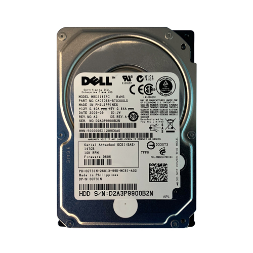 Dell 0G731N | 146GB 10000RPM SAS 3Gb/s Hot-Pluggable Single Port 2.5-Inch Hard Drive for PowerEdge Server & PowerVault Storage Array Refurbished - Dell refurbished available on Gotodirect