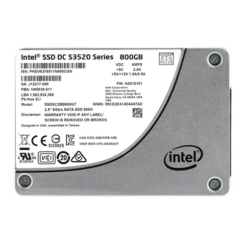 Intel SSDSC2BB800G701 | S3520 800GB Multi-Level Cell SATA 6Gb/s 2.5-Inch Solid State Drive Refurbished - Intel refurbished available on Gotodirect