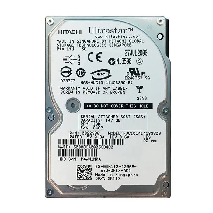 Dell XK112 | 146.8GB 10000RPM SAS 3Gb/s Hot-Pluggable Single Port (512n) 2.5-Inch Hard Drive for PowerEdge Server Refurbished - Dell refurbished available on Gotodirect