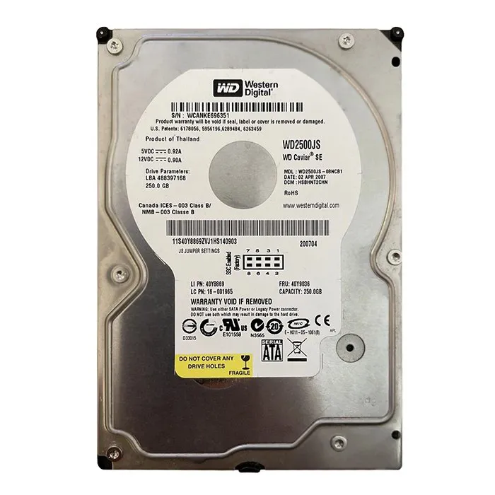 Western Digital WD2500JS-08NCB1 | Caviar SE 250GB 7200RPM SATA 3Gb/s 8MB Cache 3.5-Inch Hard Drive Refurbished - Western Digital refurbished available on Gotodirect
