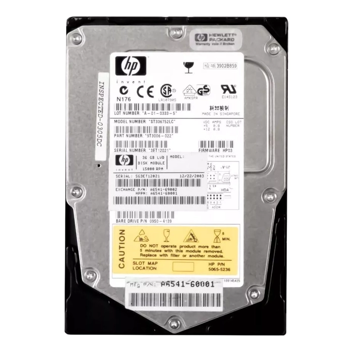 HP A6541-69002 | 36.4GB 15000RPM Ultra160 SCSI Hot Swappable LVD 80-Pin 3.5-Inch Hard Drive Refurbished - Hewlett-Packard (ou HP en abrégé) refurbished available on Gotodirect