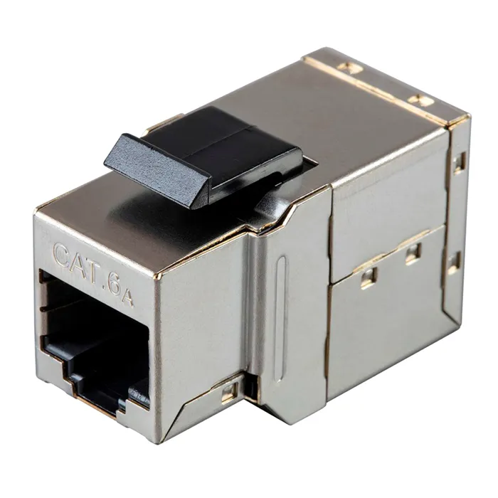 Monoprice 33869 | Cat6A 10G Shielded RJ45 Inline Coupler Type Feedthrough Keystone Jack Silver Refurbished -  refurbished available on Gotodirect