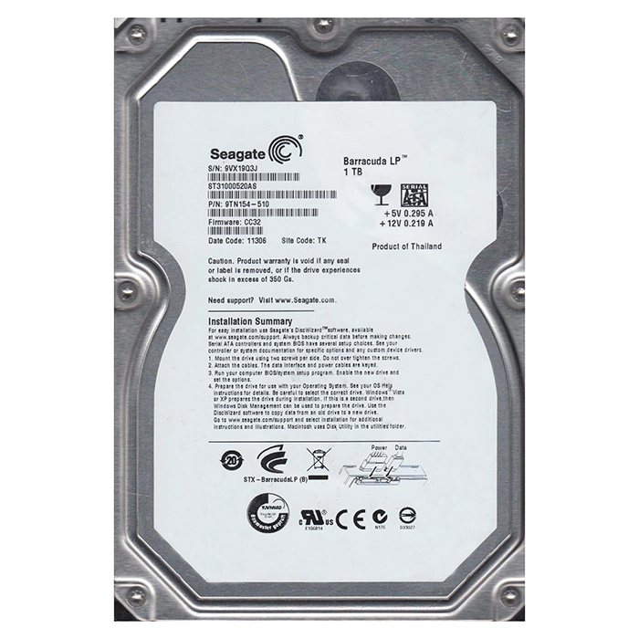 Seagate 9TN154-510 | BarraCuda LP Series 1TB 5900RPM SATA 3Gb/s 32MB Cache (CE) 3.5-Inch Hard Drive Refurbished - Seagate refurbished available on Gotodirect
