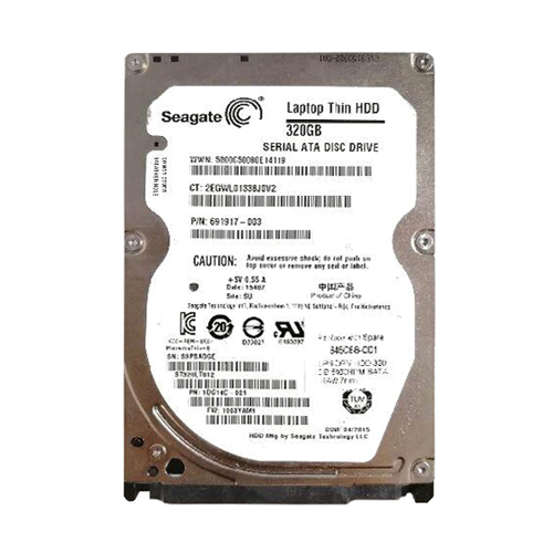 HP 691917-003 | 320GB 5400RPM SATA 3Gb/s 8MB Cache 2.5-inch Hard Drive Refurbished - Hewlett-Packard (ou HP en abrégé) refurbished available on Gotodirect